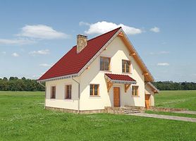 Левый фасад дома, Двухэтажный дом 12х9 - 128.8 м2