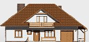 Передний фасад дома, Двухэтажный дом 16х12 - 178.4 м2