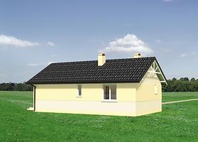 Левый фасад дома, Одноэтажный дом 11х9 - 54.4 м2