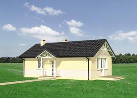 Правый фасад дома, Одноэтажный дом 11х9 - 54.4 м2