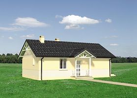 Передний фасад дома, Одноэтажный дом 11х9 - 54.4 м2