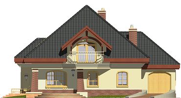 Передний фасад дома, Двухэтажный дом 17х13 - 212.8 м2