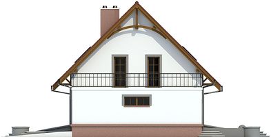 Правый фасад дома, Двухэтажный дом 14х9 - 148.2 м2