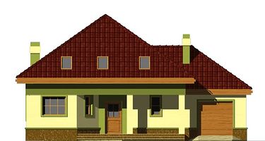 Передний фасад дома, Двухэтажный дом 13х10 - 135.7 м2