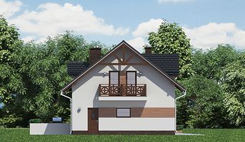 Левый фасад дома, Двухэтажный дом 15х10 - 119.46 м2