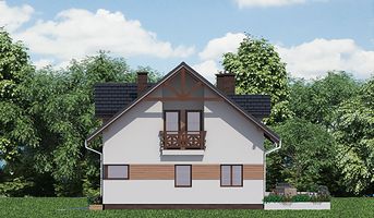 Правый фасад дома, Двухэтажный дом 15х10 - 119.46 м2