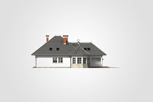 Левый фасад дома, Двухэтажный дом 12х18 - 275.75 м2