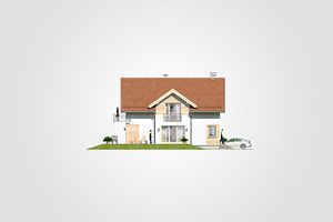 Левый фасад дома, Двухэтажный дом 17х12 - 261.35 м2