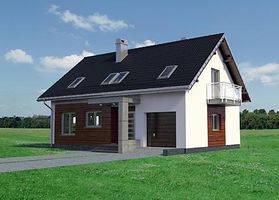 Передний фасад дома, Двухэтажный дом 13х9 - 157.9 м2
