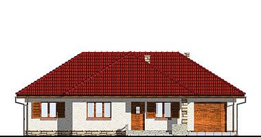 Передний фасад дома, Одноэтажный дом 16х13 - 117.5 м2