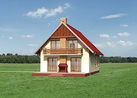 Правый фасад дома, Двухэтажный дом 12х8 - 137.9 м2
