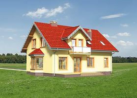 Задний фасад дома, Двухэтажный дом 13х9 - 163.4 м2