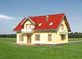 Левый фасад дома, Двухэтажный дом 13х9 - 163.4 м2