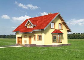 Правый фасад дома, Двухэтажный дом 13х9 - 163.4 м2
