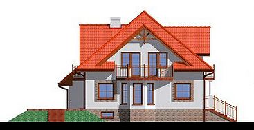 Левый фасад дома, Двухэтажный дом 16х12 - 241.57 м2