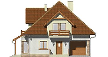 Передний фасад дома, Двухэтажный дом 10х12 - 164.7 м2