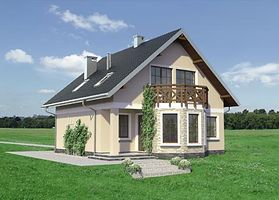 Правый фасад дома, Двухэтажный дом 9х11 - 115.6 м2