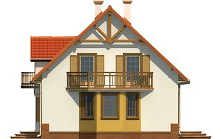 Правый фасад дома, Двухэтажный дом 11х8 - 124.64 м2
