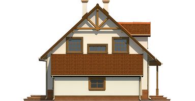 Левый фасад дома, Двухэтажный дом 14х8 - 142.38 м2
