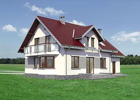Правый фасад дома, Двухэтажный дом 14х10 - 177.3 м2