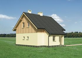 Левый фасад дома, Двухэтажный дом 8х11 - 76.4 м2