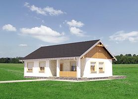 Передний фасад дома, Одноэтажный дом 12х11 - 97.2 м2