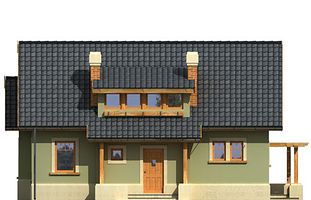 Передний фасад дома, Двухэтажный дом 12х12 - 132 м2
