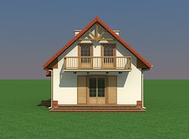 Правый фасад дома, Двухэтажный дом 12х8 - 115.91 м2