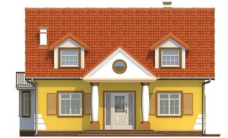 Передний фасад дома, Двухэтажный дом 12х9 - 154.45 м2