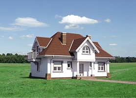 Передний фасад дома, Двухэтажный дом 13х11 - 155.8 м2