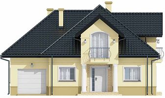 Передний фасад дома, Двухэтажный дом 13х12 - 184.21 м2