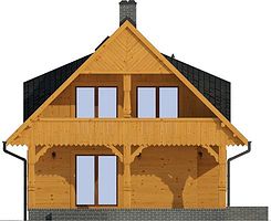 Левый фасад дома, Двухэтажный дом 14х8 - 139.67 м2