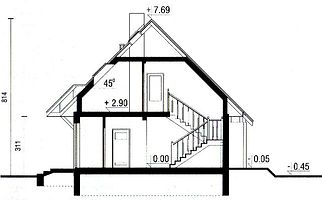 Вертикальный разрез дома, Двухэтажный дом 10х8 - 109 м2