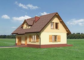 Правый фасад дома, Двухэтажный дом 11х8 - 123.8 м2