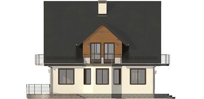 Задний фасад дома, Двухэтажный дом 16х10 - 222.85 м2