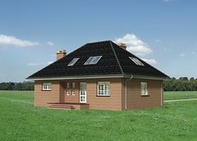 Левый фасад дома, Двухэтажный дом 13х12 - 140.9 м2