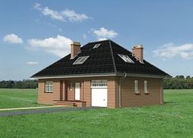 Правый фасад дома, Двухэтажный дом 13х12 - 140.9 м2