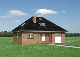 Передний фасад дома, Двухэтажный дом 13х12 - 140.9 м2