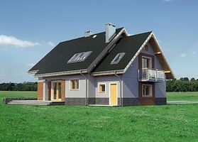 Левый фасад дома, Двухэтажный дом 15х13 - 186 м2
