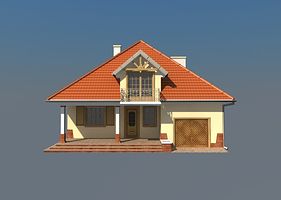 Передний фасад дома, Двухэтажный дом 12х14 - 220.27 м2