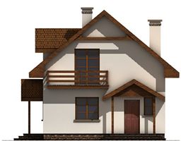 Правый фасад дома, Двухэтажный дом 8х13 - 138.5 м2