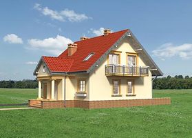 Правый фасад дома, Двухэтажный дом 13х13 - 146.9 м2