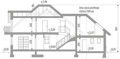 Вертикальный разрез дома, Двухэтажный дом 18х10 - 190.6 м2