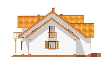 Правый фасад дома, Двухэтажный дом 15х12 - 218 м2