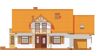 Передний фасад дома, Двухэтажный дом 15х12 - 218 м2
