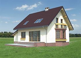Задний фасад дома, Двухэтажный дом 14х11 - 144.9 м2