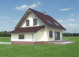 Правый фасад дома, Двухэтажный дом 14х11 - 144.9 м2