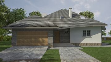 Передний фасад дома, Двухэтажный дом 15х16 - 206.39 м2