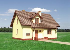 Левый фасад дома, Двухэтажный дом 11х9 - 121.5 м2