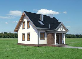 Передний фасад дома, Двухэтажный дом 9х10 - 111.7 м2